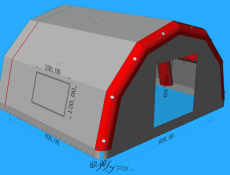 3D model of inflatable shelters for military use