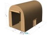 3D modeling and proof of the inverted U-shaped construction site tent, and validated by the sponsor Thalès. The captive air shelter, i.e. inflated with a 220 V electric pump, is 6.5 m high, 6 m wide and 10 m long. It has 2 large wide gable doors and 2 side service access doors.