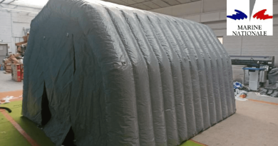 We were recently commissioned by the French Army, more specifically by the French Navy, for the design and manufacture of two inflatable, captive air military PMA tents.
