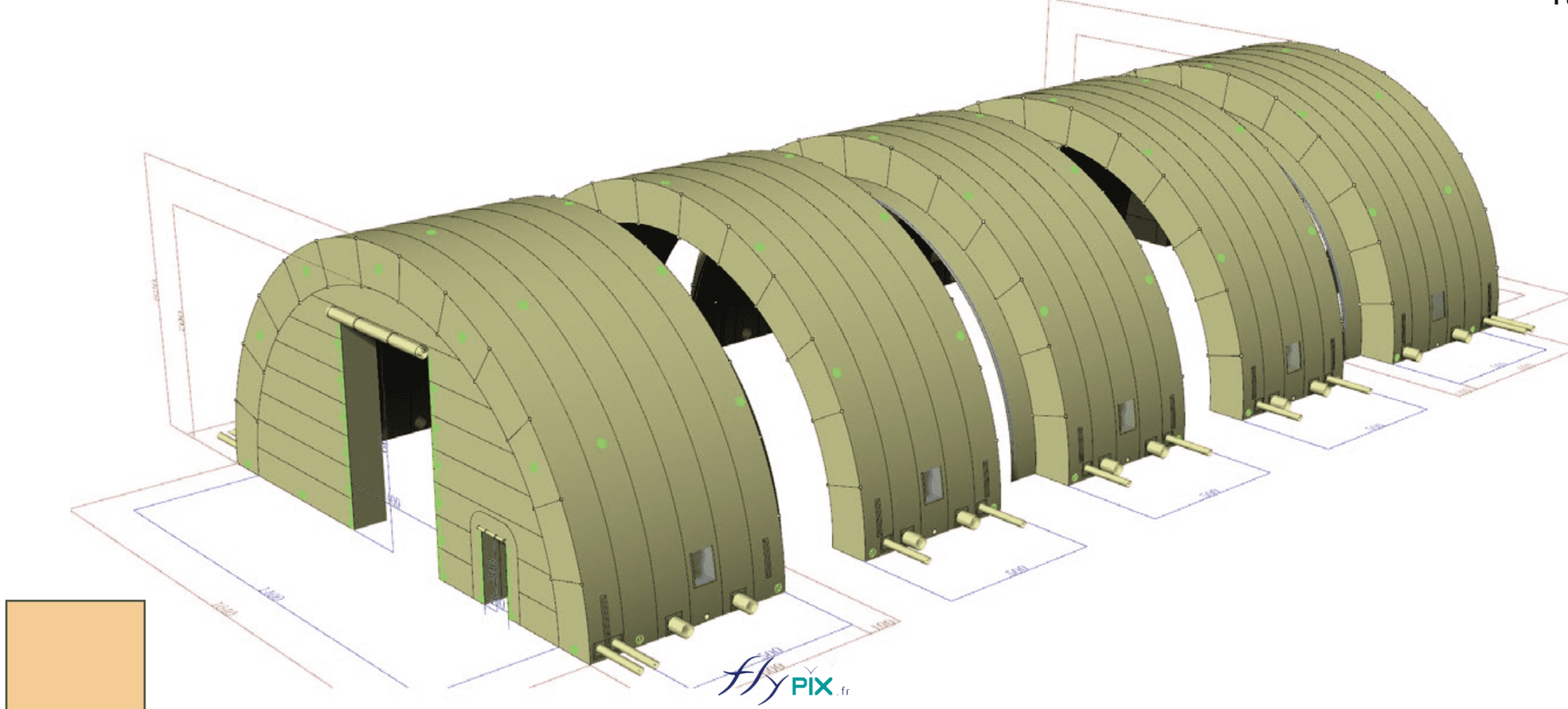 Inflatables military sheds & hangars, custom-made in France