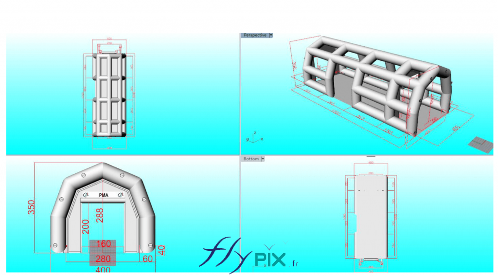 3D view and final proof model of the Advanced Medical Post (PMA) tent commissioned by the Sarlat Hospital. The usable dimensions were validated and specified directly by the client based on their needs and specifications. – All rights reserved, reproduction prohibited. Copyright FlyPix / Vivien LAÏLLE. 3D view and final proof model of the Advanced Medical Post (PMA) tent commissioned by the Sarlat Hospital. The usable dimensions were validated and specified directly by the client based on their needs and specifications. – All rights reserved, reproduction prohibited. Copyright FlyPix / Vivien LAÏLLE.