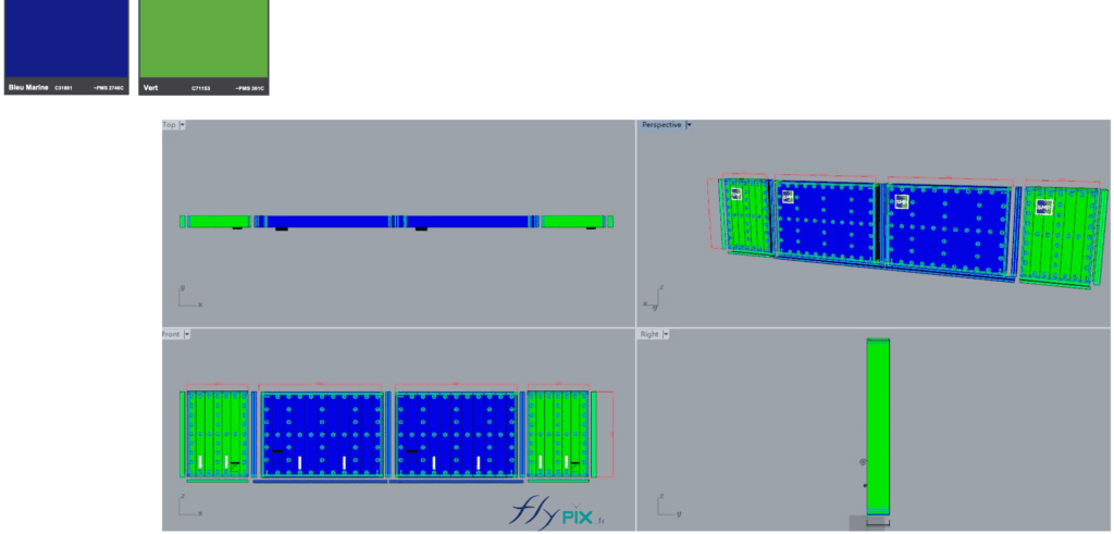 Various 3D computer-generated views and design plans used for the final proof (BAT), approved by the client, SMP Drilling. – Copyright Vivien LAÏLLE/FlyPix; all rights reserved; reproduction prohibited.