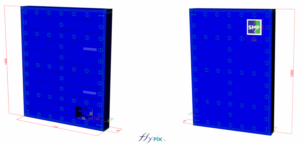 Various 3D computer-generated views and design plans used for the final proof (BAT), approved by the client, SMP Drilling. – Copyright Vivien LAÏLLE/FlyPix; all rights reserved; reproduction prohibited.