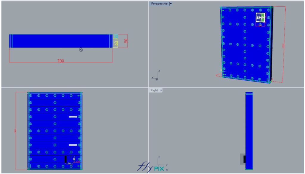 Various 3D computer-generated views and design plans used for the final proof (BAT), approved by the client, SMP Drilling. – Copyright Vivien LAÏLLE/FlyPix; all rights reserved; reproduction prohibited.