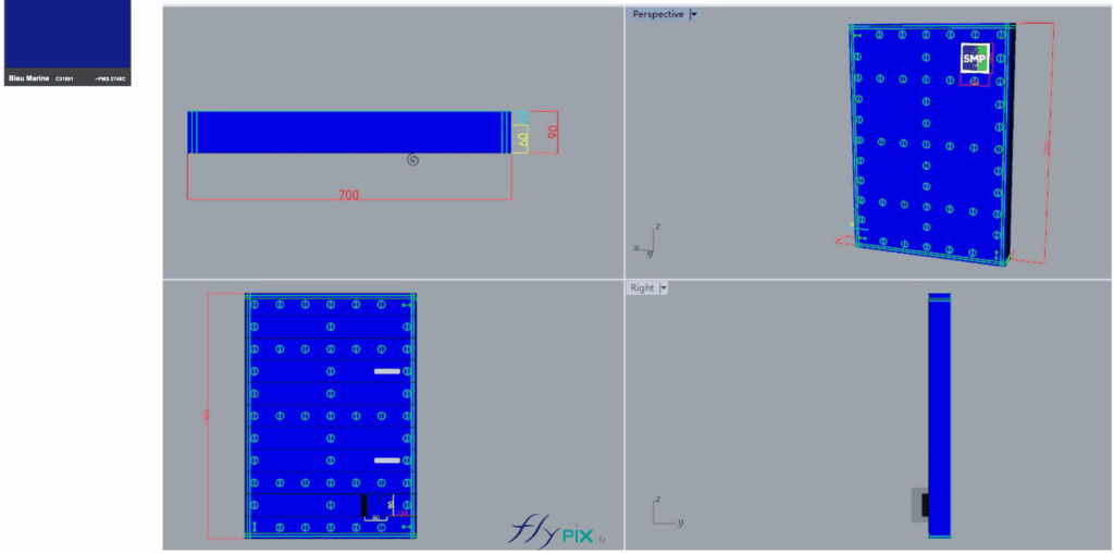 Various 3D computer-generated views and design plans used for the final proof (BAT), approved by the client, SMP Drilling. – Copyright Vivien LAÏLLE/FlyPix; all rights reserved; reproduction prohibited.