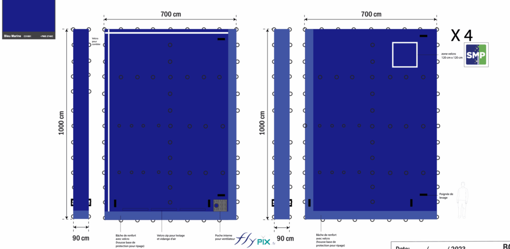 Various 3D computer-generated views and design plans used for the final proof (BAT), approved by the client, SMP Drilling. – Copyright Vivien LAÏLLE/FlyPix; all rights reserved; reproduction prohibited.
