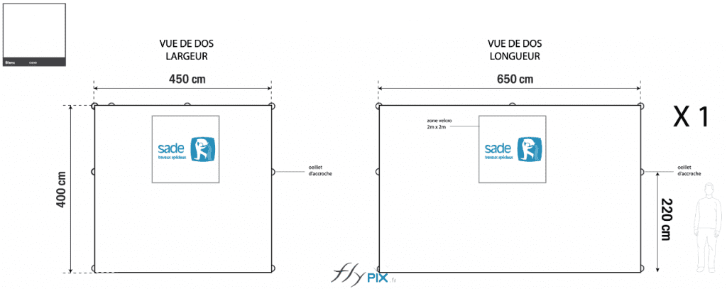 We can place removable, printed branding banners featuring the company logo, attached with Velcro. – All rights reserved; reproduction prohibited. Copyright FlyPix / Vivien LAÏLLE.